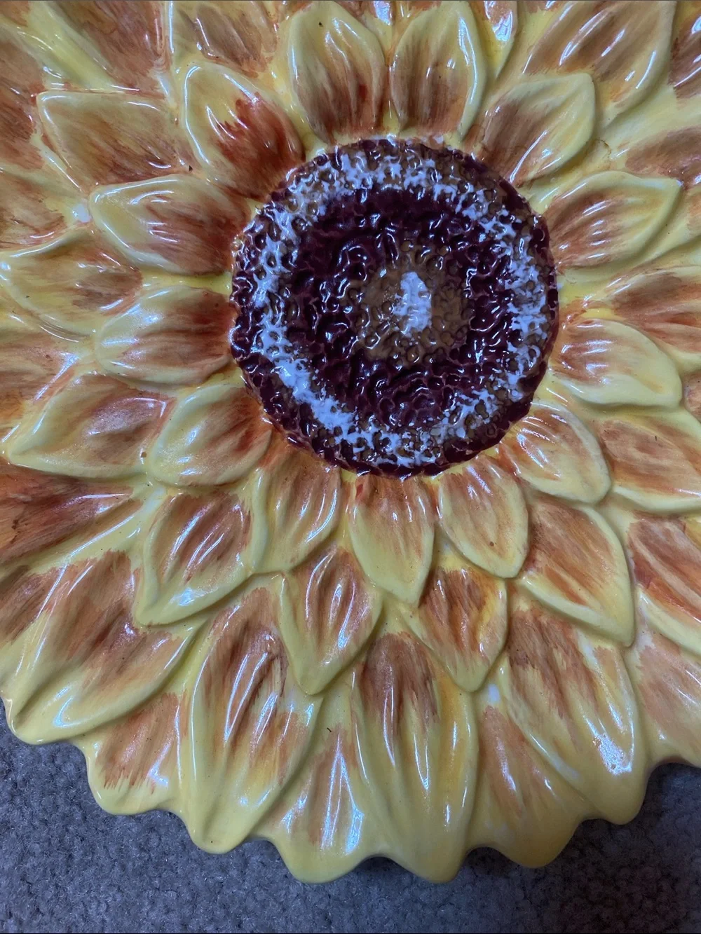 Certified International Sunflower Ceramic Decorative Plate - Yellow & Brown